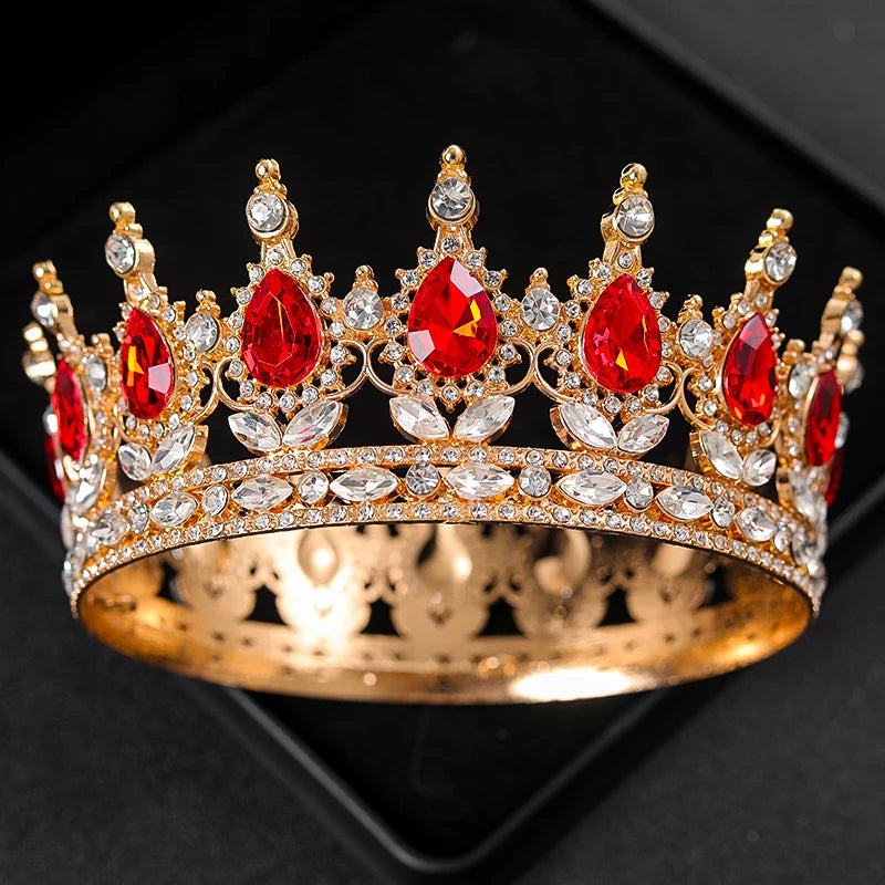Baroque Crystal Tiaras And Crowns Rhinestone Prom Diadem Headband Crown Bridal Wedding Hair Accessories Jewelry Crown Tiara Gift