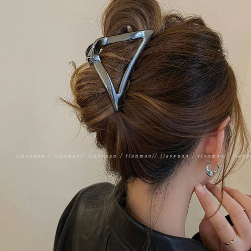 Metal Geometric Hair Claw Crab Hairpins Fashion Cross Hair Clips