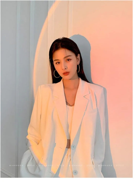 Casual Long Sleeve Suit Jacket Blazer Office Lady Spring Autumn