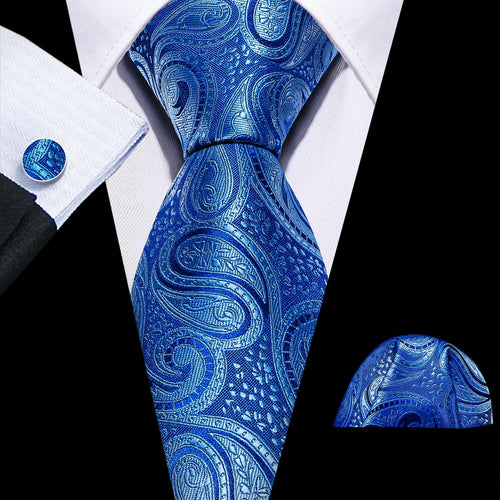Men Tie Gold Navy Blue Striped Silk Tie 3.4" Jacquard Party