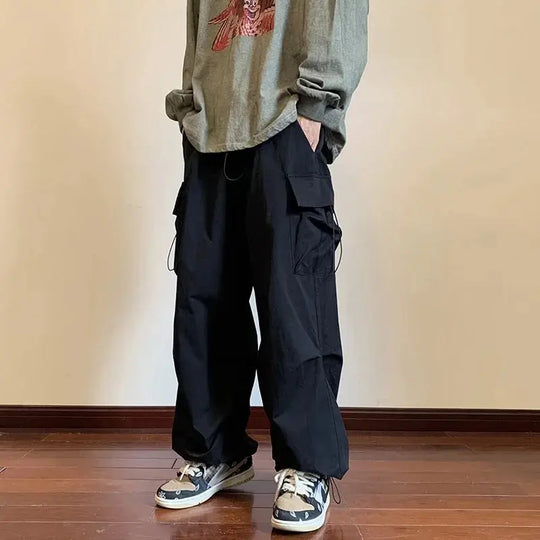 2024 New Men's Overalls Multi-Pocket American Hiphop Pants Men's Ins