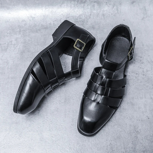 New Soft Leather Men's Sandals Outdoor Summer Beach Shoes Comfortable Male Roman Shoes All-match Sandaly Hollow Out Casual Shoes
