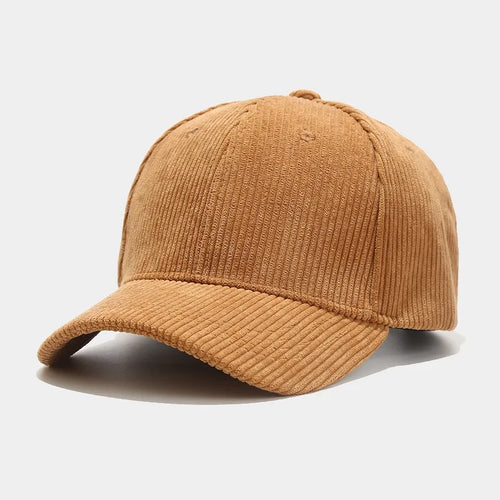 Spring Autumn Corduroy Baseball Cap for Women Men Unisex Vintage Solid