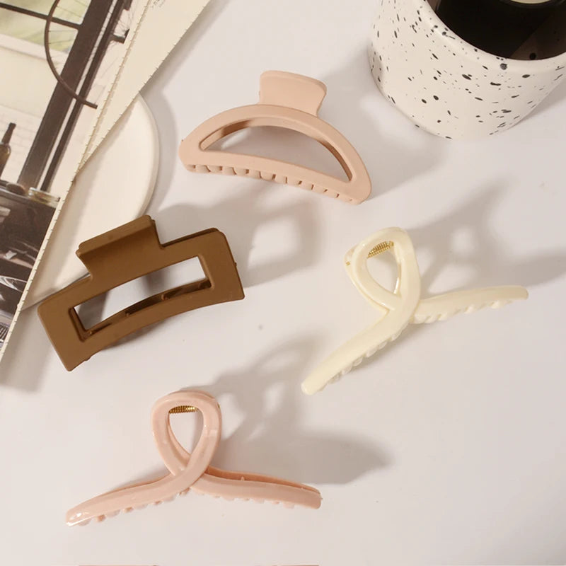 5PCS Frosted Hair Clips Simple Big Hair Claw Clips for Women Girls Thin Thick Curly Hair Jaw Clips Shark Clips Hair Accessories