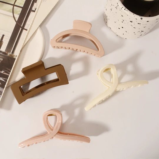 5PCS Frosted Hair Clips Simple Big Hair Claw Clips for Women Girls Thin Thick Curly Hair Jaw Clips Shark Clips Hair Accessories