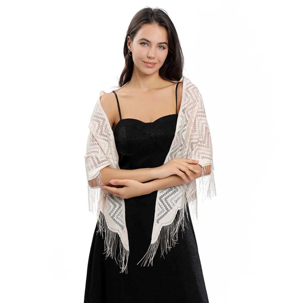 Triangle Scarf Fashion Lace Shawls Lady Cape Wraps Pure Color Wedding