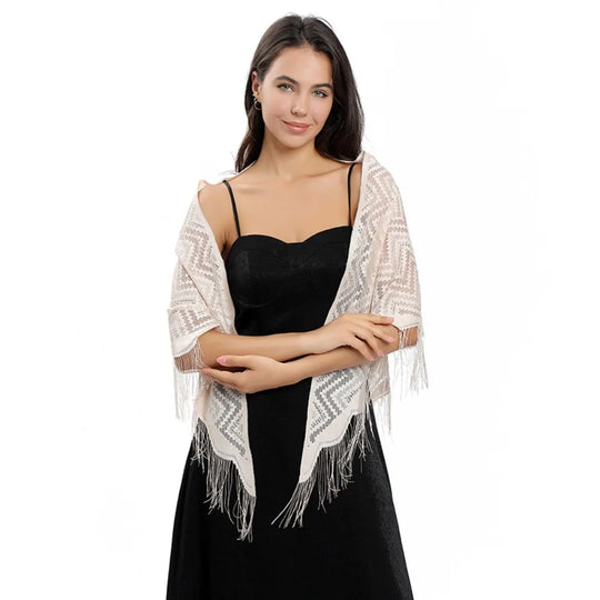 Triangle Scarf Fashion Lace Shawls Lady Cape Wraps Pure Color Wedding