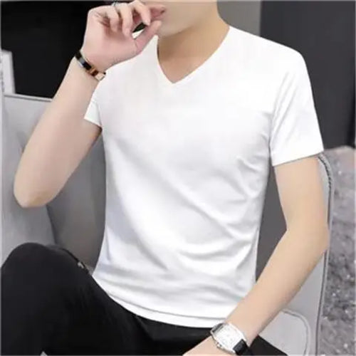 Luxurious Men's Short Sleeve T-Shirt for Summer 2023 V Neck