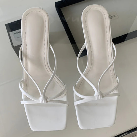 Sexy Women High Heels Slippers Designer Heeled Sandals Woman Shoes 2025 Summer Stilettos Pumps Elegant Shallow Chaussures Femme