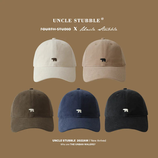 Stylish Bear Embroidered Baseball Cap Sun Protective Breathable