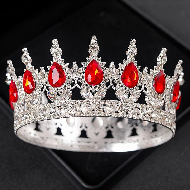 Baroque Crystal Tiaras And Crowns Rhinestone Prom Diadem Headband Crown Bridal Wedding Hair Accessories Jewelry Crown Tiara Gift