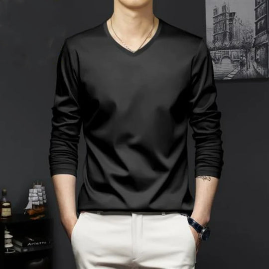 Autumn New Promotion Ice Silk T-shirt Men's Korean Casual Versatile