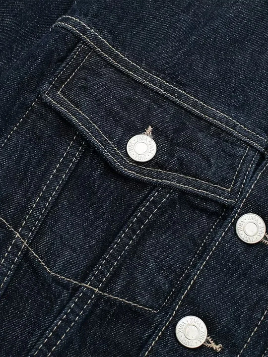 Willshela Women Fashion With Pockets Denim Blue Single Breasted
