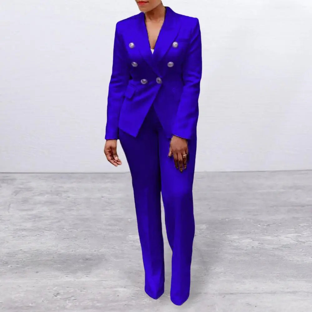Women's Elegant Casual Fashion 2 Piece Set Blazer + Pants Ladies