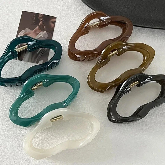 Elegant Clouds Hollow Out  Hair Claws Clip Women Girls Jelly Acrylic