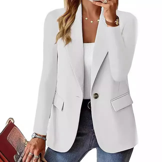 Fashionable Casual Women Blazer 2024 Spring Autumn New Solid Color