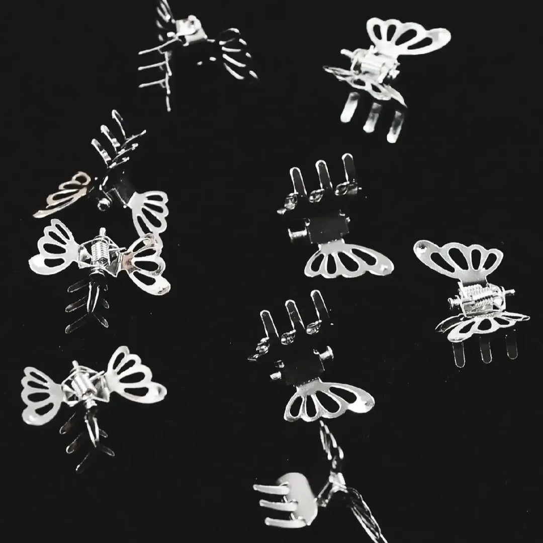 10pcs Mini Hollow Out Butterfly Design Sweet Hair Clip Retro Bangs