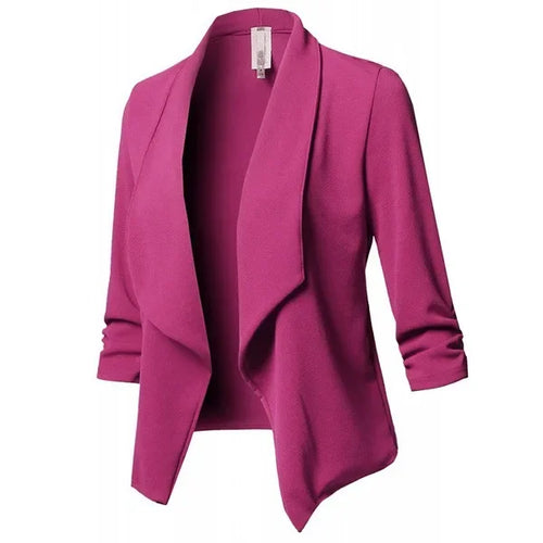 Women Black Thin Blazers Cardigan Coat 2024 Long Sleeve Women Blazers