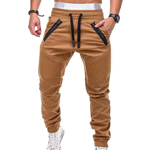 Spring and Autumn Fashion Men's Drawstring Adjustable Pocket Pants New
