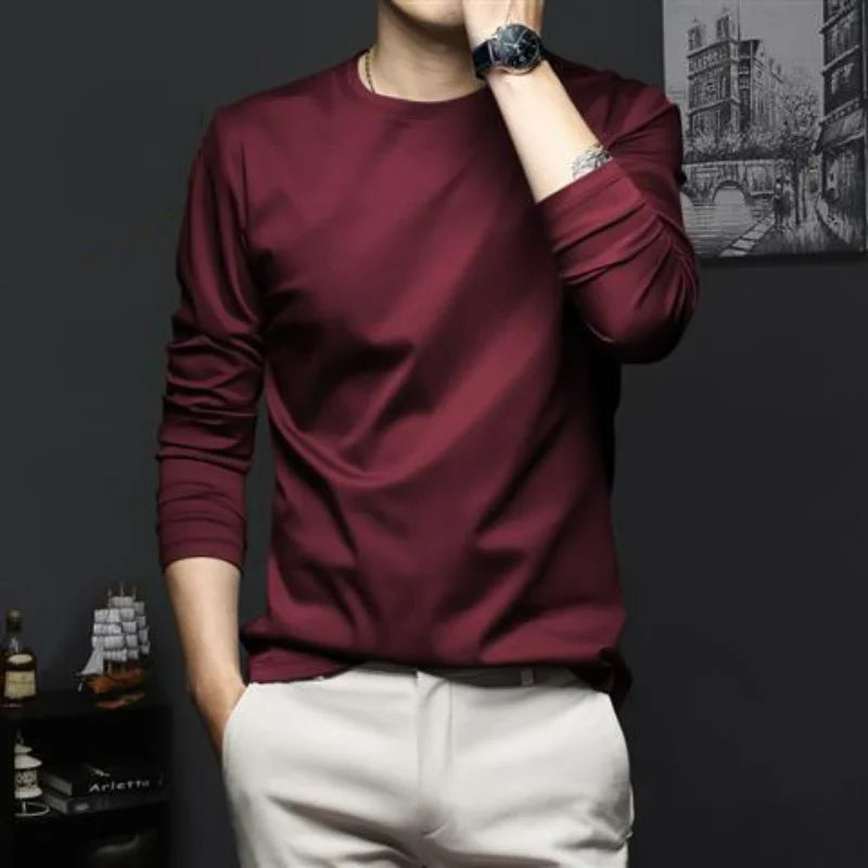 Autumn New Promotion Ice Silk T-shirt Men's Korean Casual Versatile