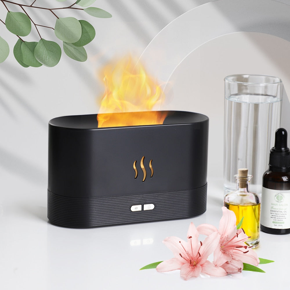 Flame Essential Oil Diffuser Air Humidifier Aromatherapy Fragrance