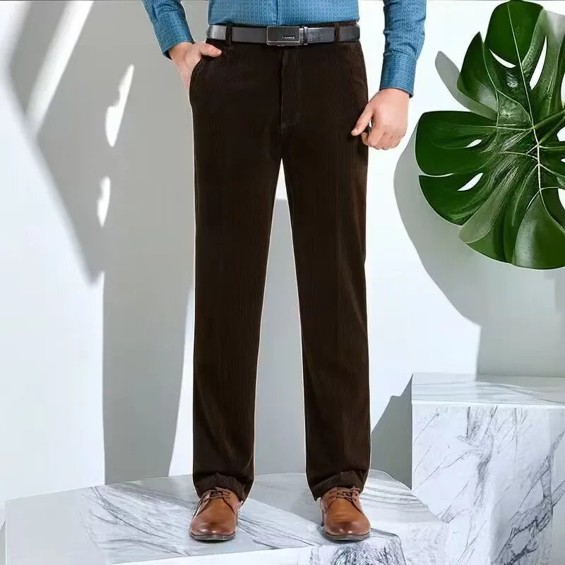 Corduroy pants loose joggers middle-aged men dad installed in autumn