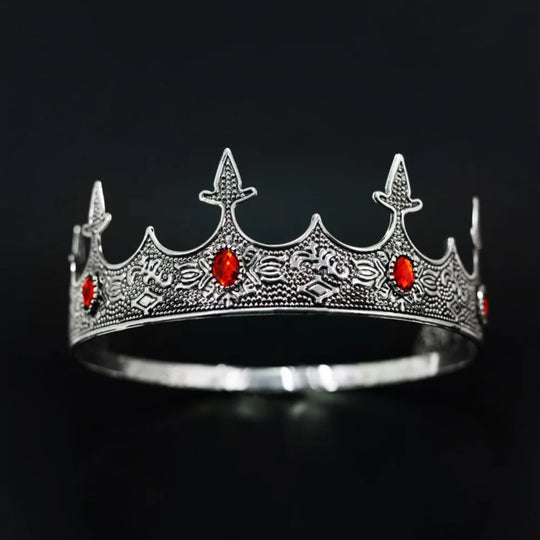 Trendy Vintage Baroque Crown Antique Bronze Elegant King Tiara Crown Adjustable Multicolor Prince Rhinestone Tiara Men