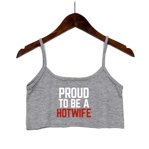 Fashion Women's Sexy Elastic Cotton Camis HOT WIFE Letters Print