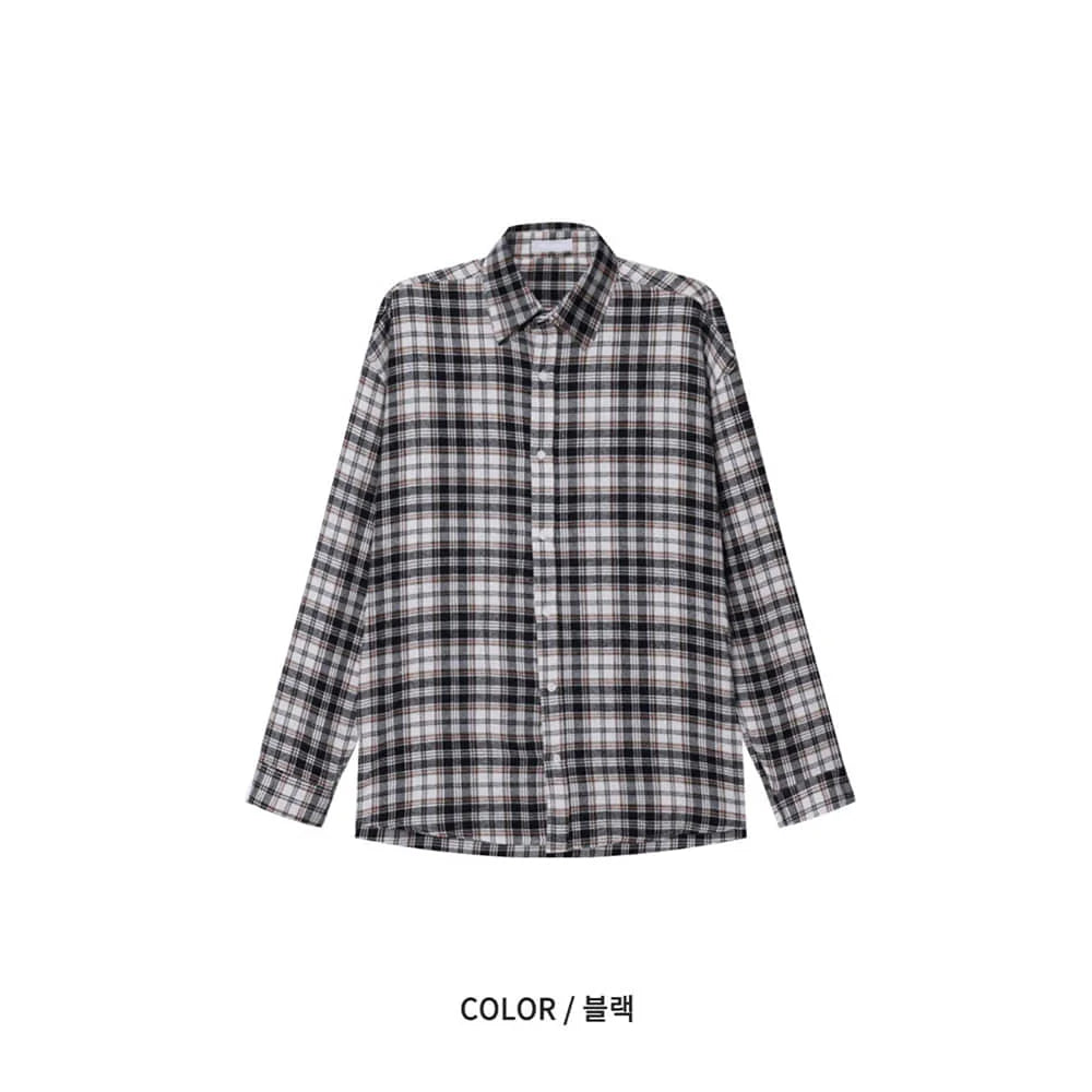 Oversized Men's Plaid Long Sleeve Korean Style Shirt, Trendy Loose Plaid Shirt, Handsome Jacket, Unisex American Retro Plaid
