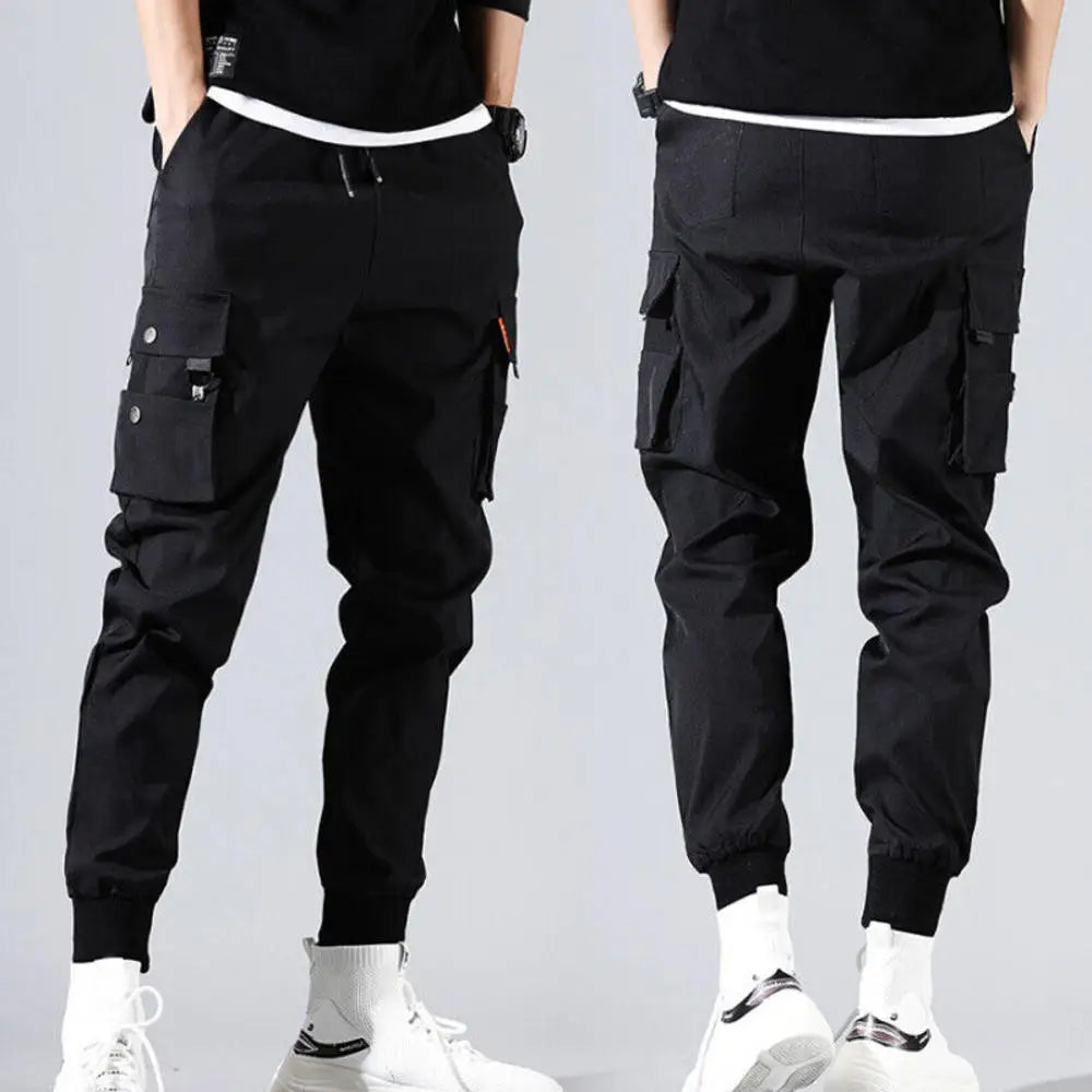 Men Cargo Tactical Pants Work Combat Multi-pockets Casual Training