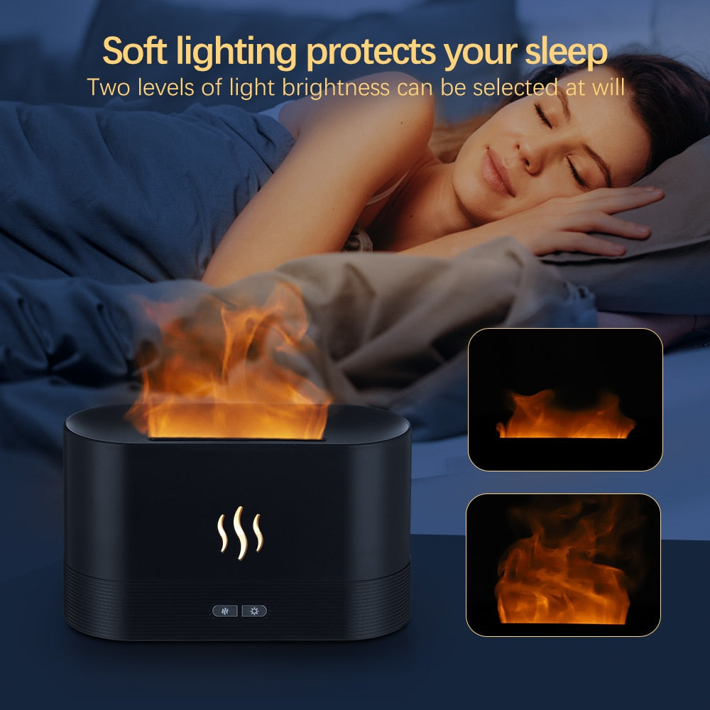 Flame Essential Oil Diffuser Air Humidifier Aromatherapy Fragrance
