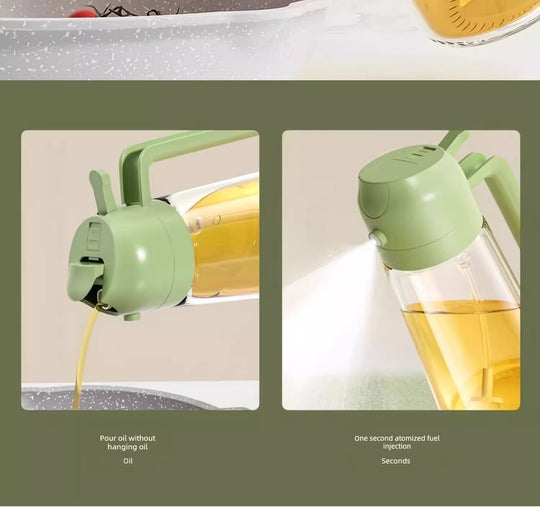 Glass Spray Oil Bottle Jar Spray Dual-Use Air Fryer Kitchen For Home Spray Oil Dispenser Oil Tank Seasoning Edible