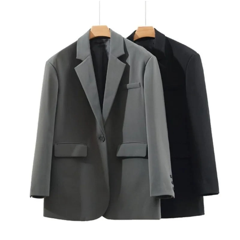 Solid Color Suit Commuting Jacket Female Korean Autumn Spring 2024 New