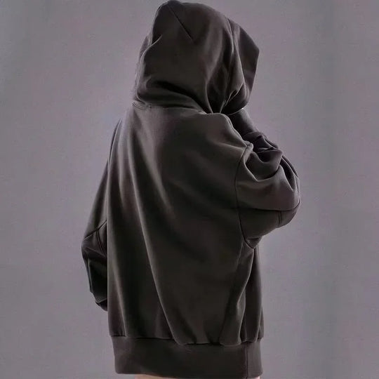 Autumn Embroidery Turtleneck Men's Hooded Sweatshirt Japanese Ninja