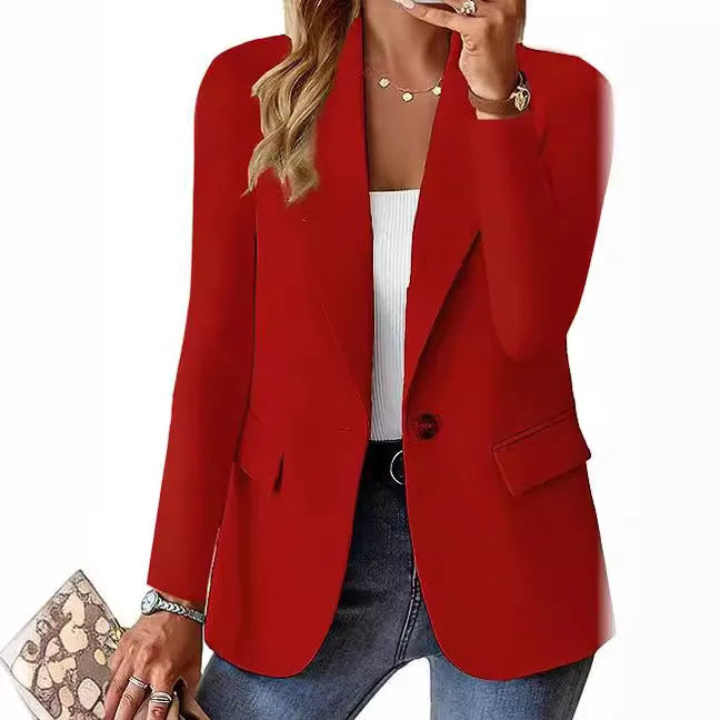 Fashionable Casual Women Blazer 2024 Spring Autumn New Solid Color