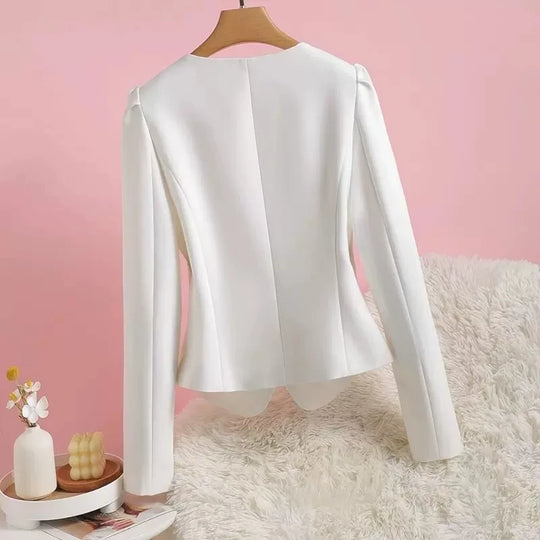 Temperament V-Neck Thin Suit Jacket Women's Long Sleeve Shirts Spring