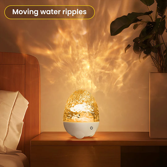 Dynamic Rotating Dinosaur Egg Mood Night Light, 13 Color Changing, USB Rechargeable Projector Lamp with Touch & Remote for Room