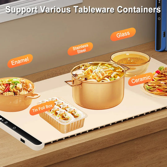 Electric Warming Tray Food Warmer Plate Foldable Portable Smart Food