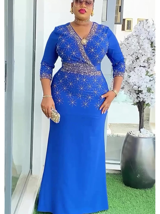 Curvy African Dresses for Women Dashiki Africa Clothes Ankara OutfitsGown Muslim Turkey Wedding Party Long Maxi Dress 2025