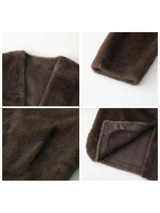 CHIC VEN Women's Jacket Loose Casual Solid Overcoat New Female Plush