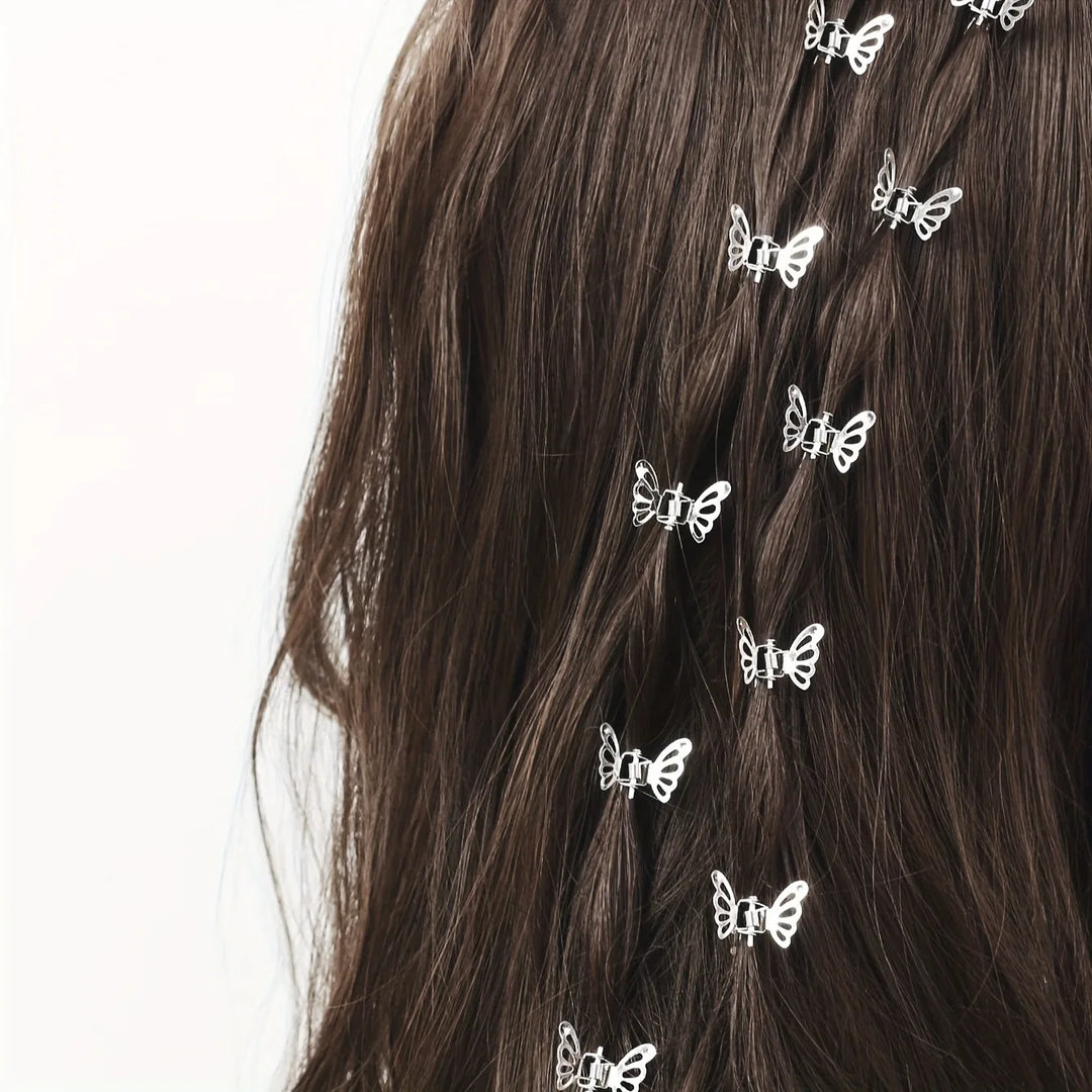 10pcs Mini Hollow Out Butterfly Design Sweet Hair Clip Retro Bangs