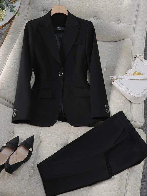 Autumn Winter Women Pant Suit Office Ladies Female Business Work Wear