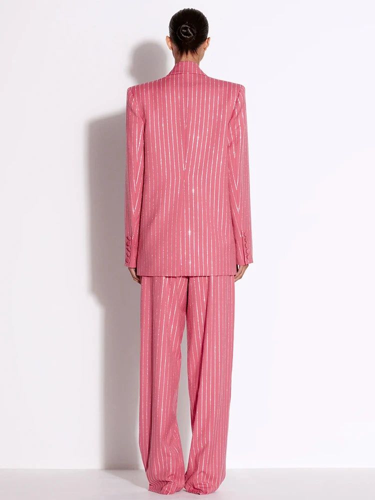 HIGH STREET Newest 2024 Designer Suit Set Women's Single Button