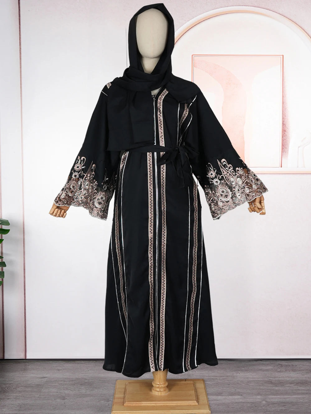 African Traditional Dresses For Women Plus Size Hijab Abayas Dubai Party Dress Clothing Dashiki Embroidery Long Sleeve Maxi Robe