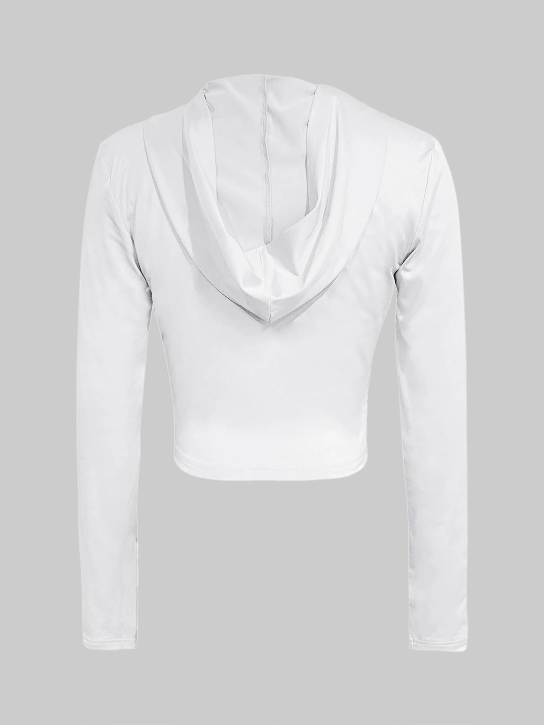 LW Hooded Collar Crop Top T-shirt Autumn Solid Color Long Sleeve Women's Hooded Crop Tops Slim Fit Short Streetwear Sporty sport