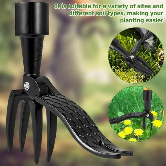 BIESUO Weed Puller Tool Heavy Duty Stand Up Weed Puller 4 Claw Head Weeder Tool for Gardening Projects Lawn Without Bending