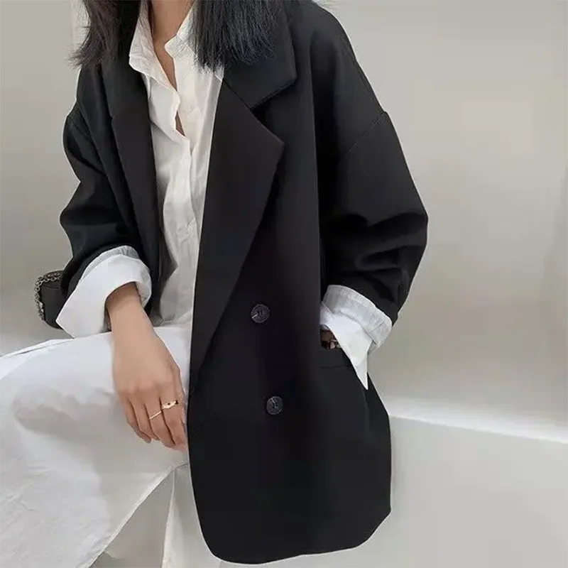 2025 Oversize Blazers Women Fall Long Sleeve Black Suit Streetwear