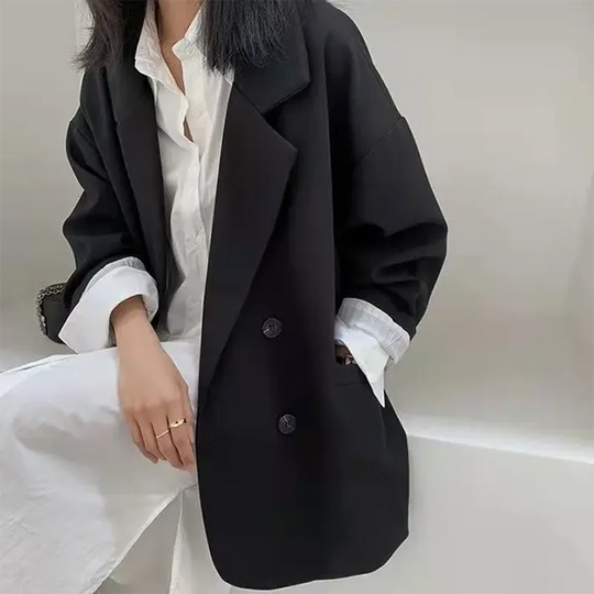 2025 Oversize Blazers Women Fall Long Sleeve Black Suit Streetwear