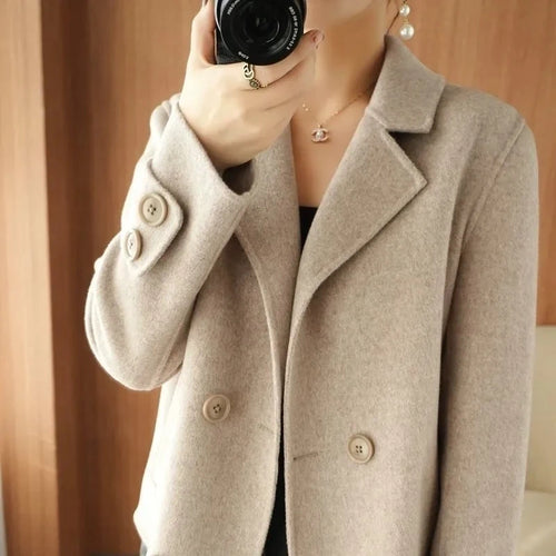 New Double-Sided Wool Coat Women's Short High-End Casual Tweed Suit