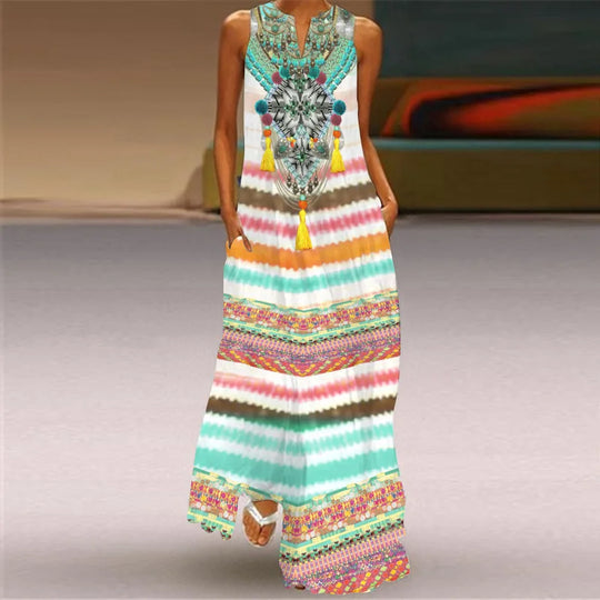 Women Summer Long Women's Dress Black Sleeveless Loose Face Print Elegant Party Dresses For Women 2023 Casual Beach Dress Female